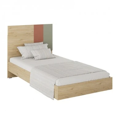 Terra Megapap melamine bed in florida oak color 100x200cm.