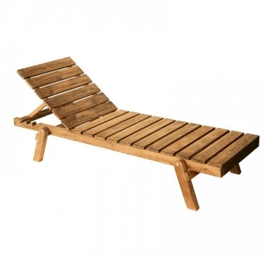 Ξαπλώστρα Maris με ξύλινο σκελετό σε χρώμα καρυδί 72x200x35εκ