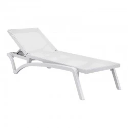 Ξαπλώστρα πολυπροπυλενίου σε σκούρο λευκό/λευκό χρώμα 193x68x35 εκ. PACIFIC SIESTA