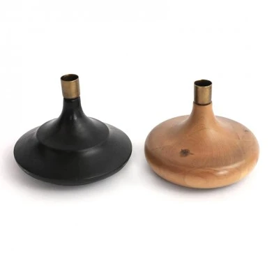 DECO WOODEN VASE 15X13CM