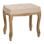 WOODEN LIVING ROOM STOOL WITH BEIGE QUILTED FABRIC 50X36X47CM