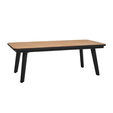 WOODEN TABLE WITH BLACK METAL LEGS 120X60X43CM
