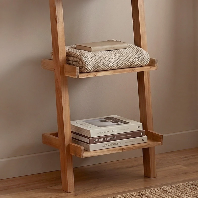 LADDER Book Case 45x35x190 Acacia Natural Finish