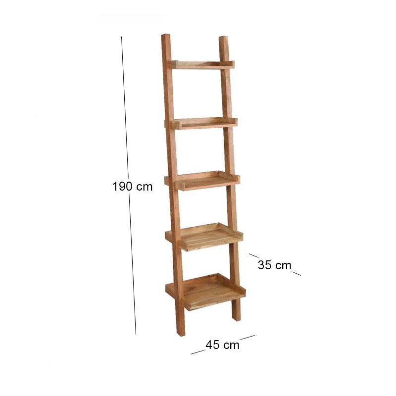 LADDER Book Case 45x35x190 Acacia Natural Finish