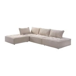 LARRY Multifunctional Corner Sofa, Fabric Beige LARRY Multifunctional Corner Sofa, Fabric Beige