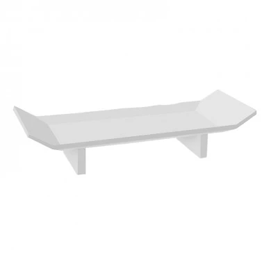 WHITE RECTANGULAR WOODEN DECO PLATE 35X13X7CM