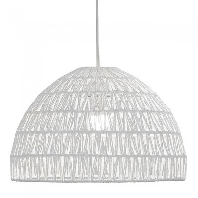 WHITE STRAW PENDANT CEILING LAMP D40Χ26CM