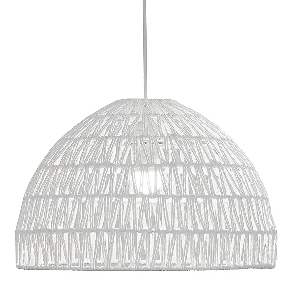 WHITE STRAW PENDANT CEILING LAMP D40Χ26CM