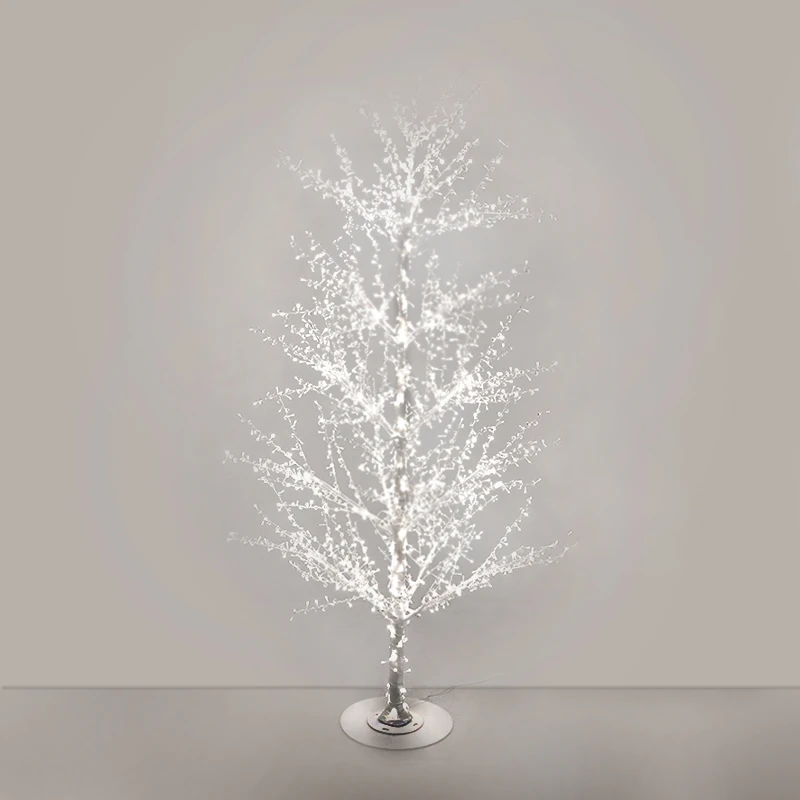 ILLUMINATED XMAS TREE 280CM WITH 1536 WARM WHITE LED ON WHITE METAL BASE