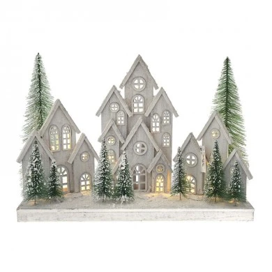 XMAS WHITE LIGHTING HOUSE 65x20x47CM W 30LED