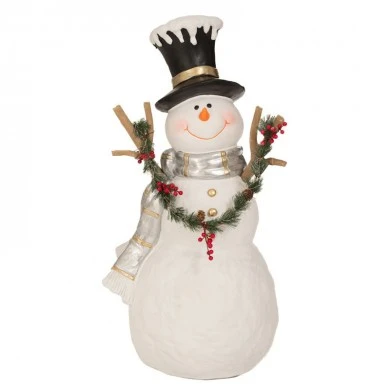 WHITE CERAMIC SNOWMAN 50Χ36Χ97CM