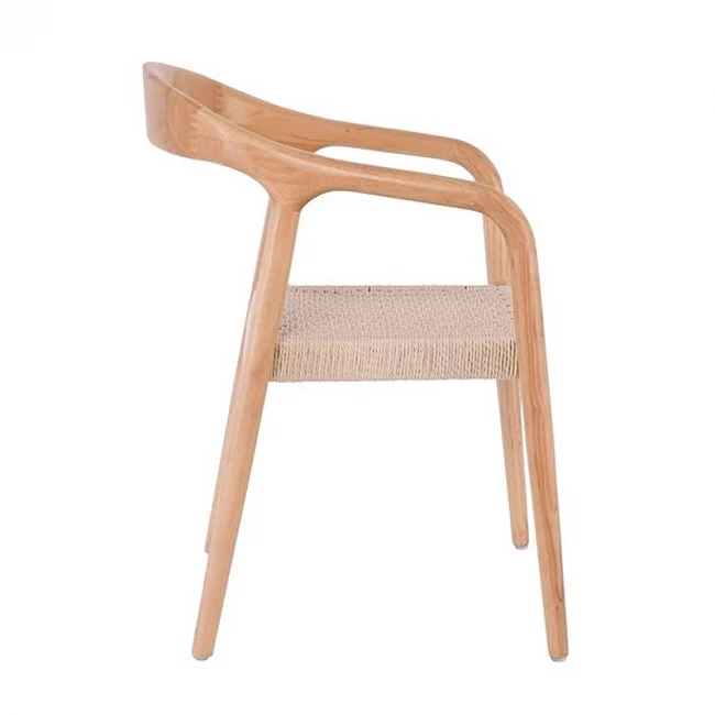 LEXY Πολυθρόνα Τραπεζαρίας Φυσικό, Κάθισμα Paper Rope 56x56x78cm