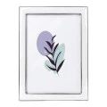 WHITE WITH SILVER COVER METAL PHOTO FRAME WITH LIQUID GLASS EFFECT 19X14CM