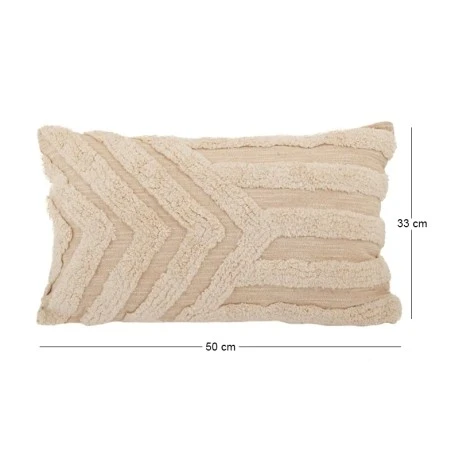 COTTON FABRIC FILLED CUSHION WHITE COLOR 50X33CM