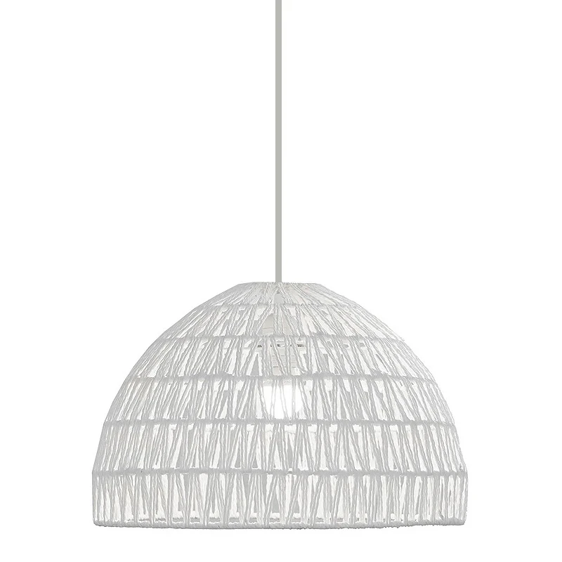 WHITE STRAW PENDANT CEILING LAMP D40Χ26CM