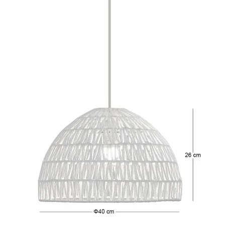 WHITE STRAW PENDANT CEILING LAMP D40Χ26CM