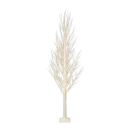 ILLUMINATED XMAS TREE 210CM WITH 1100 WARM WHITE LED ON WHITE METAL BASE 25X25CM