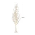 ILLUMINATED XMAS TREE 210CM WITH 1100 WARM WHITE LED ON WHITE METAL BASE 25X25CM