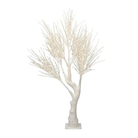 ILLUMINATED XMAS TREE 220CM WITH 3072 WARM WHITE LED ON WHITE METAL BASE 30X30CM
