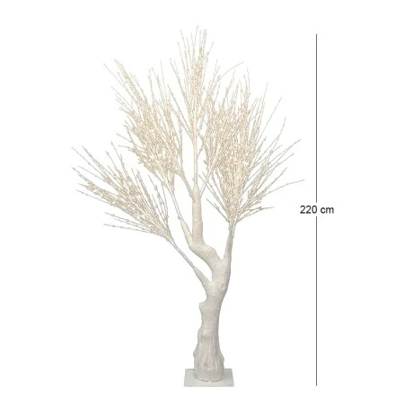 ILLUMINATED XMAS TREE 220CM WITH 3072 WARM WHITE LED ON WHITE METAL BASE 30X30CM