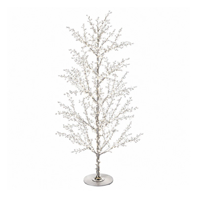 ILLUMINATED XMAS TREE 280CM WITH 1536 WARM WHITE LED ON WHITE METAL BASE