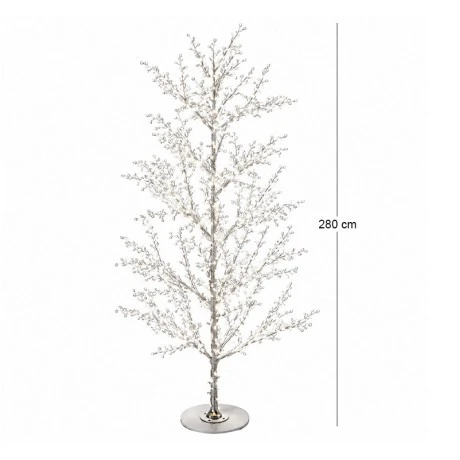 ILLUMINATED XMAS TREE 280CM WITH 1536 WARM WHITE LED ON WHITE METAL BASE