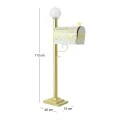 XMAS RED METAL MAILBOX ON A POLE WITH LED LIGHT 46Χ19Χ113CM