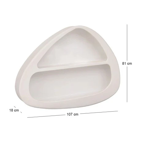 WHITE MFD WALL SHELF WITH IRREGULAR SHAPE 107X18X81CM