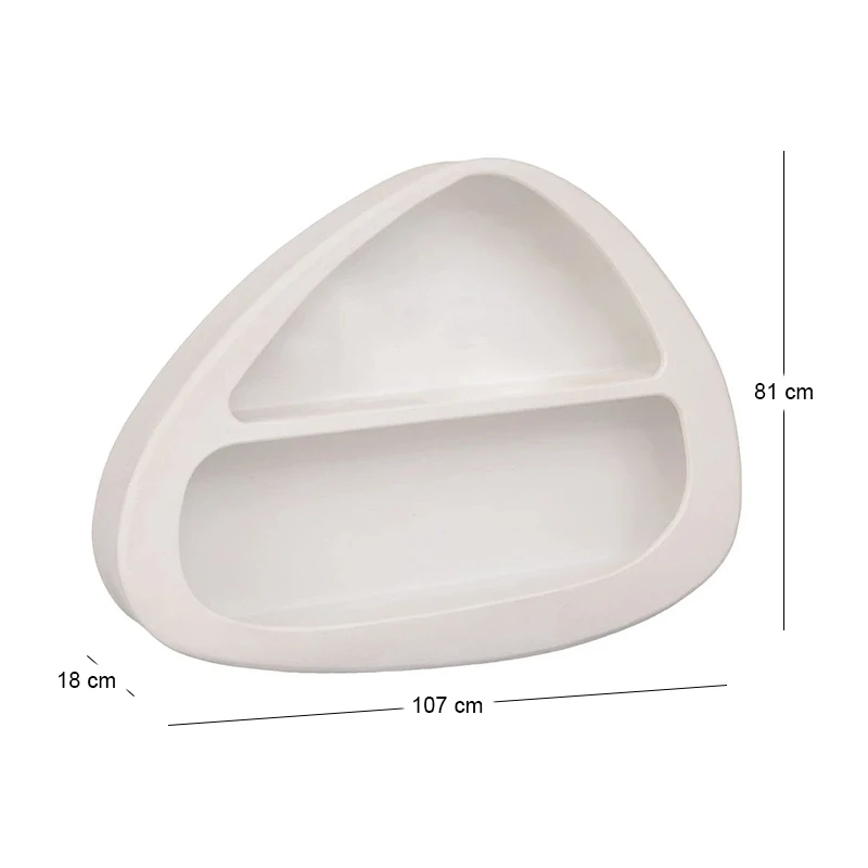 WHITE MFD WALL SHELF WITH IRREGULAR SHAPE 107X18X81CM