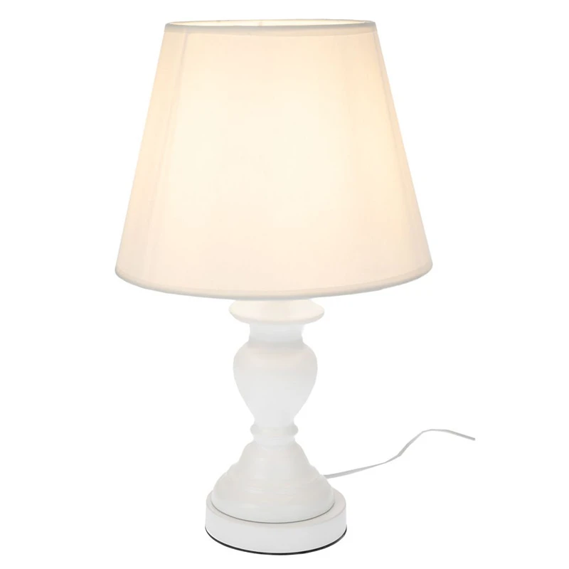WHITE METAL LAMP WITH WHITE HAT 41CM