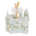 WHITE RESIN  BALLERINA IN ROTATED MUSICAL  CASTLE WΙΤΗ LED 26Χ20Χ29.5CM