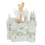 WHITE RESIN BALLERINA ON ROTATING MUSICAL CASTLE WΙΤΗ LED 26Χ20Χ29.5CM