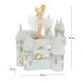 WHITE RESIN  BALLERINA IN ROTATED MUSICAL  CASTLE WΙΤΗ LED 26Χ20Χ29.5CM