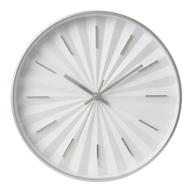 PLASTIC WALL CLOCK IN WHITE COLOR WITH GOLD DETAILS D30,5X4CM