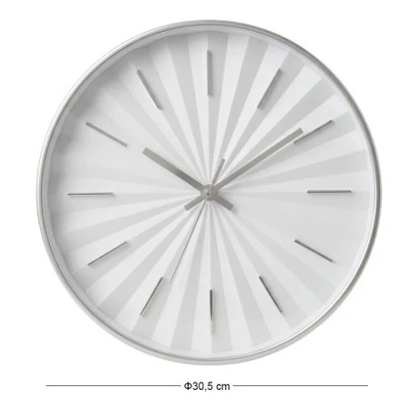 PLASTIC WALL CLOCK IN WHITE COLOR WITH GOLD DETAILS D30,5X4CM