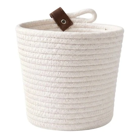 WHITE PAPER ROPE BASKET D17X18CM
