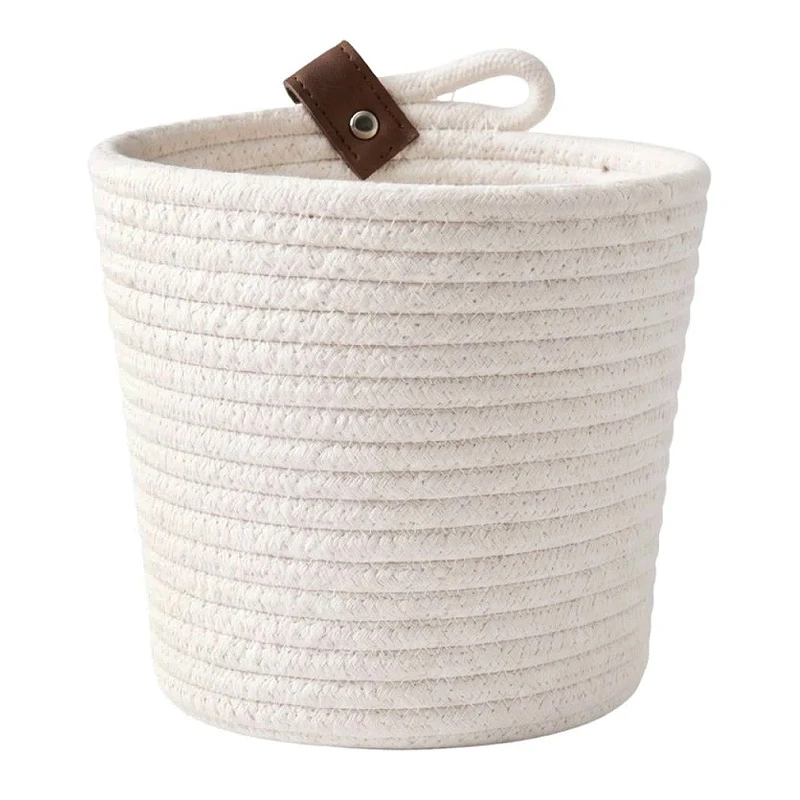 WHITE PAPER ROPE BASKET D17X18CM
