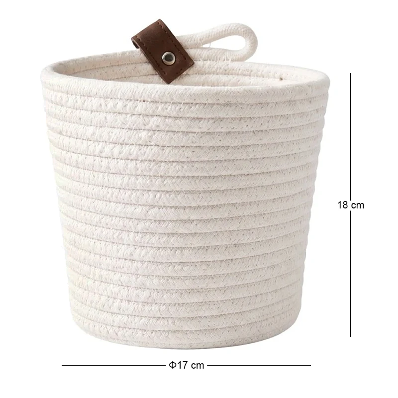 WHITE PAPER ROPE BASKET D17X18CM