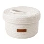 WHITE PAPER ROPE BASKET WITH LID D17X10CM