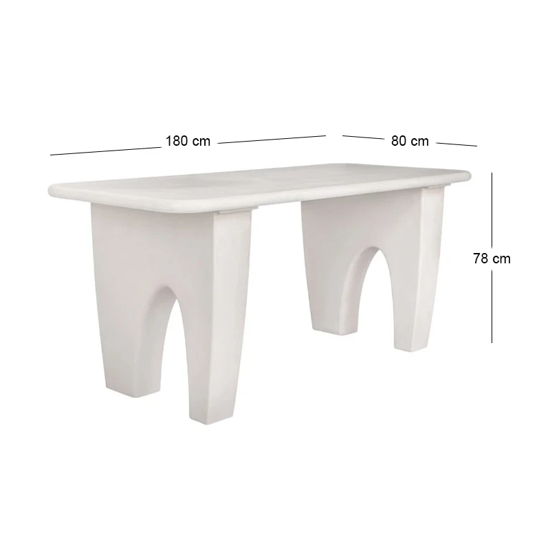 ΛΕΥΚΟ ΤΡΑΠΕΖΙ ΤΡΑΠΕΖΑΡΙΑΣ ΑΠΟ MDF 180X80X78EK (KD)