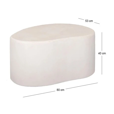 WHITE  MDF SIDE TABLE WITH IRREGULAR SHAPE 80X53X40CM
