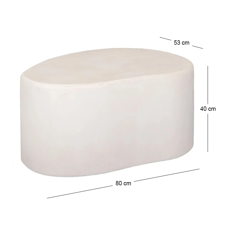 WHITE  MDF SIDE TABLE WITH IRREGULAR SHAPE 80X53X40CM