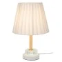 WHITE WOODEN LAMP WITH WHITE HAT AND GLASS AT THE MIDDLE WITH EXTRA LIGHTING 38CM