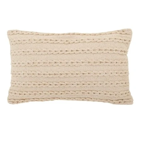 COTTON FABRIC FILLED CUSHION WHITE COLOR 50X30CM