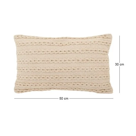 COTTON FABRIC FILLED CUSHION WHITE COLOR 50X30CM