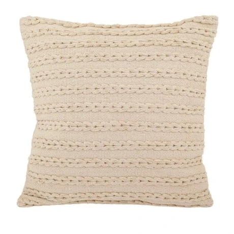 COTTON FABRIC FILLED CUSHION WHITE COLOR 50X50CM