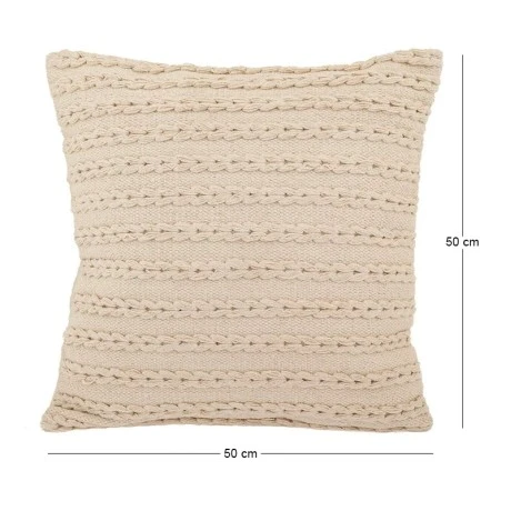 COTTON FABRIC FILLED CUSHION WHITE COLOR 50X50CM