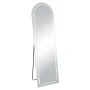 WHITE METAL FLOOR MIRROR WITH TOUCH SCREEN LED LIGHT  D50X170CM