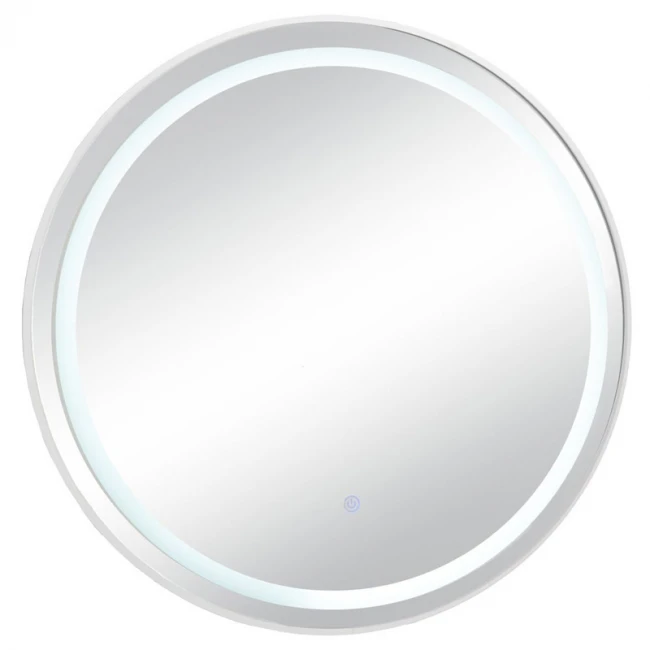 WHITE CIRCLE MIRROR WITH TOUCH SCREEN LED LIGHT D70CM