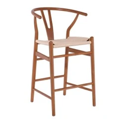 LIMA Barstool Beech Walnut, Seat Paper Rope Natural (seat height 67cm) LIMA Barstool Beech Walnut, Seat Paper Rope Natural (seat height 67cm)